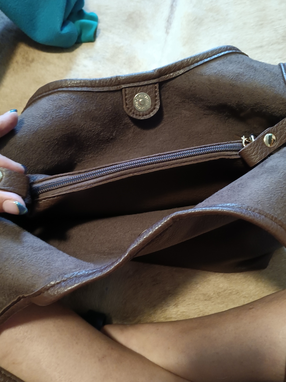 Montana West Brown Pebbled Hobo Shoulder Bag - Picture 6 of 10